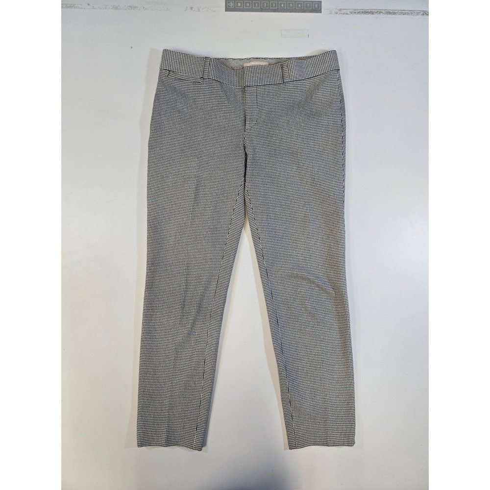 Banana Republic Sloan Fit Pants Womens 6 Black White Houndstooth Slim Ankle